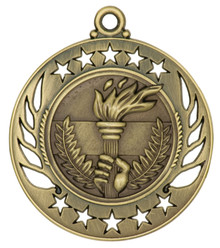 2 1/4" Gold Torch Galaxy Medal