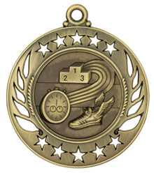2 1/4" Gold Track Galaxy Medal