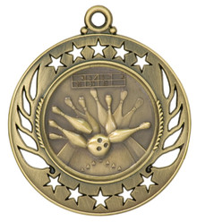 2 1/4" Gold Bowling Galaxy Medal