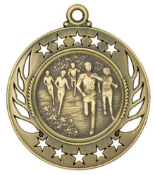2 1/4" Gold Cross Country Galaxy Medal