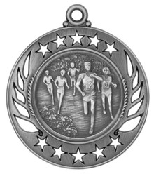 2 1/4" Silver Cross Country Galaxy Medal