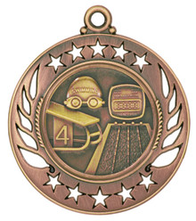 2 1/4" Bronze Swimming Galaxy Medal