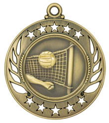 2 1/4" Gold Volleyball Galaxy Medal