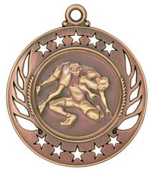 2 1/4" Bronze Wrestling Galaxy Medal