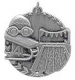 1 3/4" Silver Swimming Millennium Medal