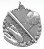 1 3/4" Silver Baseball/Softball Millennium Medal