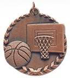 1 3/4" Bronze Basketball Millennium Medal