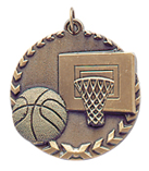 1 3/4" Gold Basketball Millennium Medal