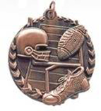 1 3/4" Bronze Football Millennium Medal