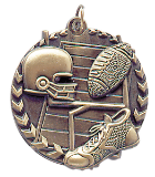 1 3/4" Gold Football Millennium Medal