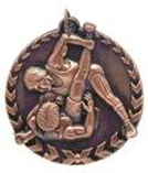 1 3/4" Bronze Wrestling Millennium Medal