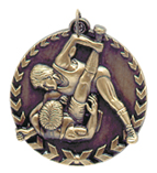 1 3/4" Gold Wrestling Millennium Medal