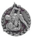 1 3/4" Silver Wrestling Millennium Medal