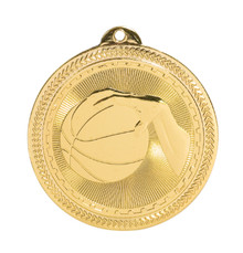 2" Gold Basketball Laserable BriteLazer Medal