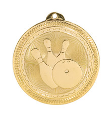 2" Gold Bowling Laserable BriteLazer Medal