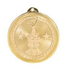 2" Gold Competitive Cheer Laserable BriteLazer Medal