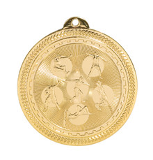 2" Gold Field Events Laserable BriteLazer Medal