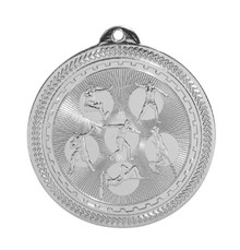 2" Silver Field Events Laserable BriteLazer Medal