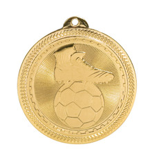 2" Gold Soccer Laserable BriteLazer Medal