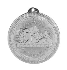 2" Silver Swimming Laserable BriteLazer Medal