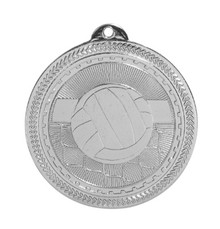 2" Silver Volleyball Laserable BriteLazer Medal