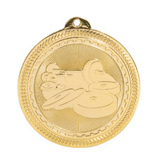 2" Gold Weightlifting Laserable BriteLazer Medal
