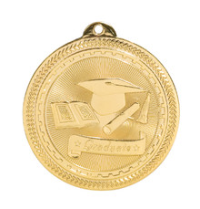 2" Gold Graduate Laserable BriteLazer Medal