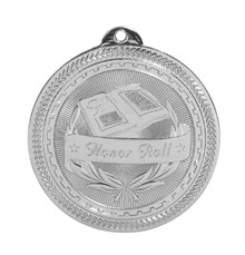 2" Silver Honor Roll Laserable BriteLazer Medal