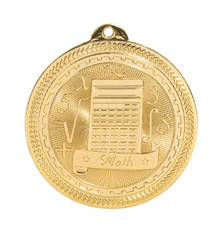 2" Gold Math Laserable BriteLazer Medal