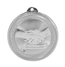 2" Silver Sportsmanship Laserable BriteLazer Medal