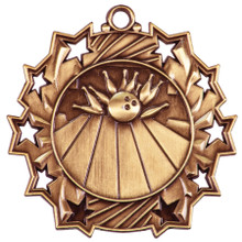 2 1/4" Bronze Bowling Ten Star Medal