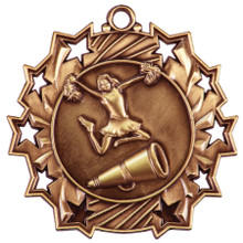 2 1/4" Bronze Cheer Ten Star Medal
