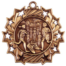 2 1/4" Bronze Cross Country Ten Star Medal