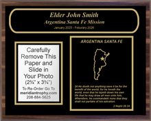 *8x10 Missionary Plaque w/ Black Plate