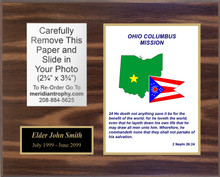 8x10 Full Color Missionary Plaque
