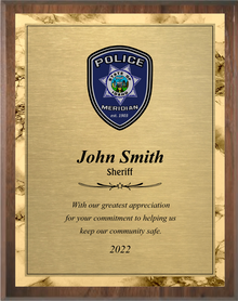 Gold Plate, Walnut Premier Plaque