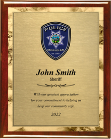 Gold Plate, Rosewood Premier Plaque