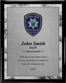 Silver Plate, Black Piano Premier Plaque