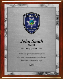 Silver Plate, Rosewood Premier Plaque