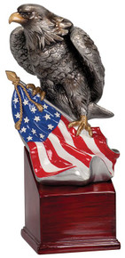 8 3/4" Eagle and Flag on Resin Base