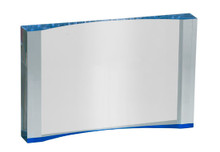 7" x 4 1/2" Blue 1" Thick Acrylic Crescent