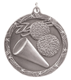 2 1/2" Silver Cheerleading Shooting Star Medal