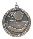 1 3/4" Gold Hockey Shooting Star Medal