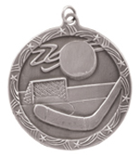 2 1/2" Silver Hockey Shooting Star Medal