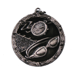 1 3/4" Silver Swimming Shooting Star Medal