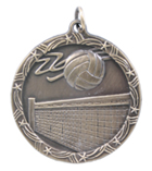 1 3/4" Gold Volleyball Shooting Star Medal