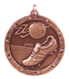 1 3/4" Bronze Soccer Shooting Star Medal