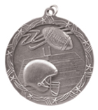 2 1/2" Silver Football Shooting Star Medal
