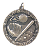 1 3/4" Gold Baseball Shooting Star Medal