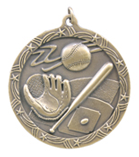 2 1/2" Gold Baseball Shooting Star Medal